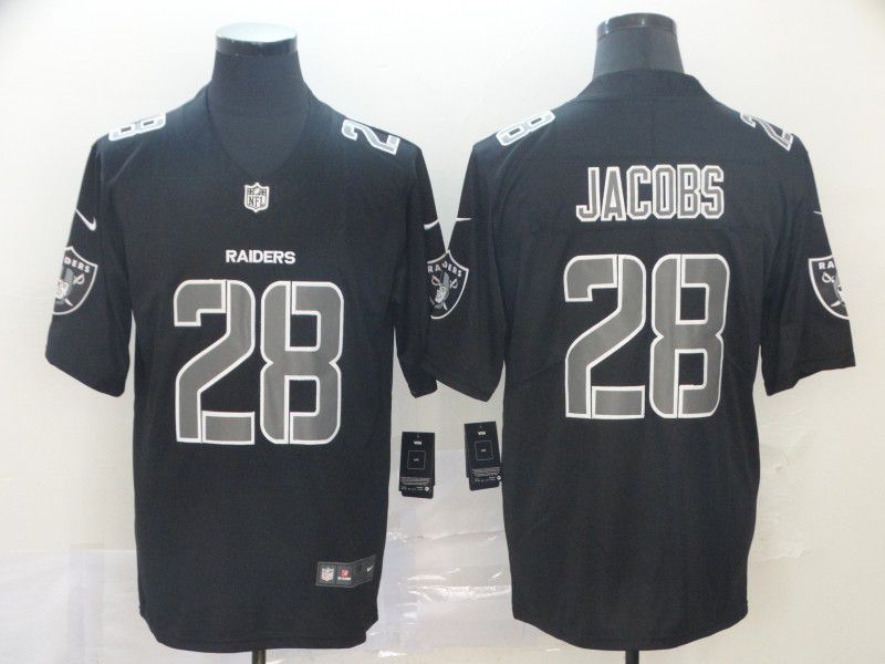 Men Okaland Raiders #28 Jacobs Nike Fashion Impact Black Color Rush Limited NFL Jerseys->carolina panthers->NFL Jersey